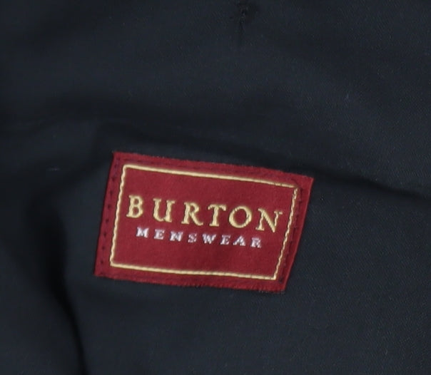 Burton Menswear Men's Black 38in Wool Blend Regular Fit Dress Pants