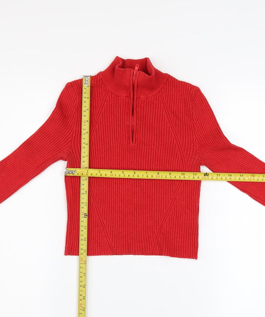 Womens UK Size S Urban Outfitters Red Cropped T-Shirt