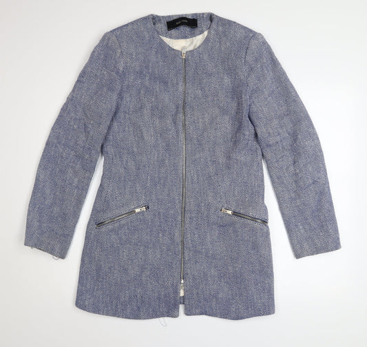 Womens UK Size 14 Zara Blue Overcoat