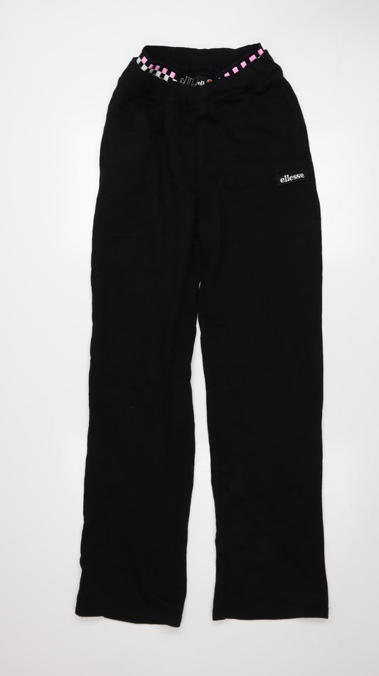 Womens UK Size 8 ellesse Regular Fit Jogger Black Trousers