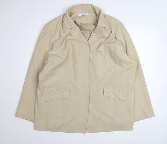Liz Claiborne Women Beige Size 22 Classic Lined Blazer Jacket