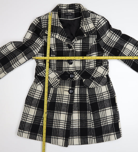 Womens UK Size 14 George Black Overcoat