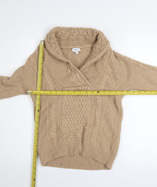 Womens UK Size XS Reiss Beige Pullover Jumper
