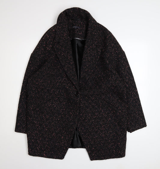Womens UK Size 14 Marks and Spencer Black Overcoat