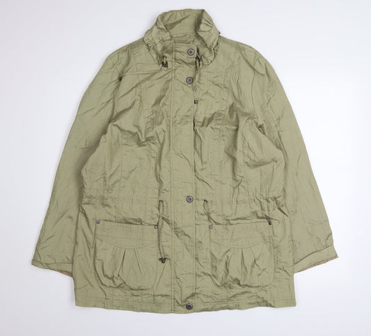 Womens UK Size 16 BM Green Anorak Coat