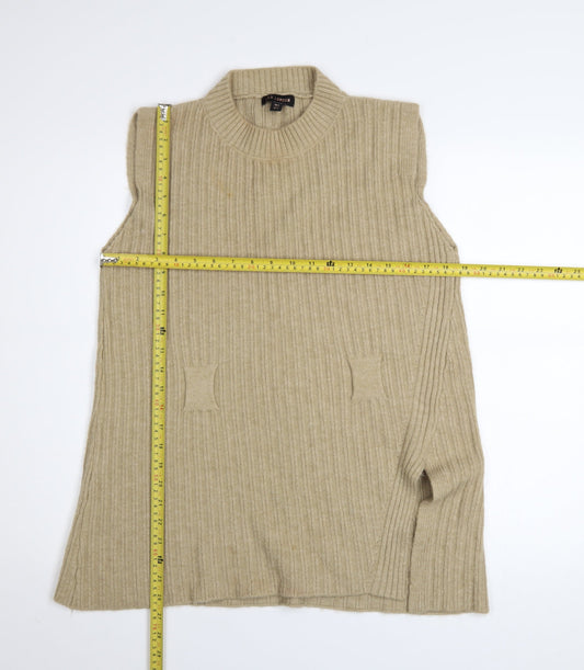 Womens UK Size M QED London Beige Vest Jumper