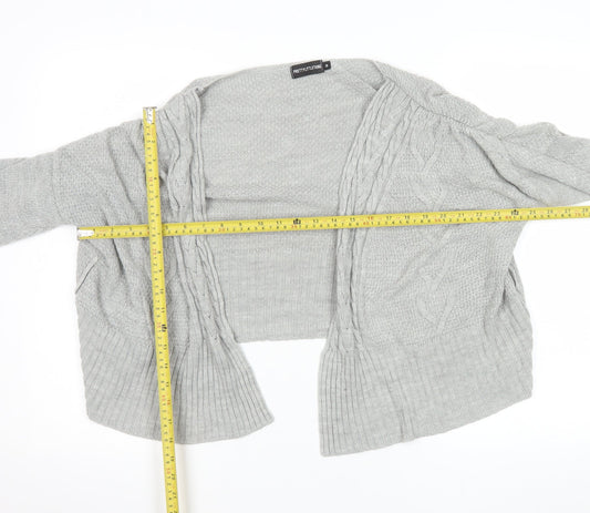 PrettyLittleThing Women’s Grey Knit Open Cardigan Size M