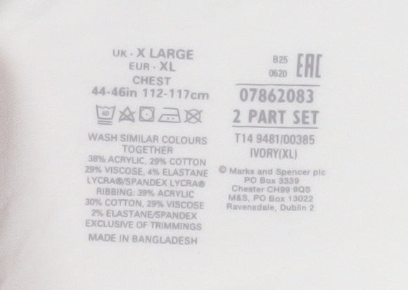 Mens UK Size XL Marks and Spencer Ivory T-Shirt