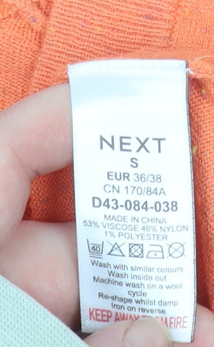 Womens UK Size S NEXT Orange Basic T-Shirt
