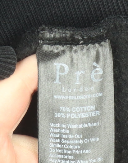 Mens UK Size S Pré London Black Pullover Hoodie