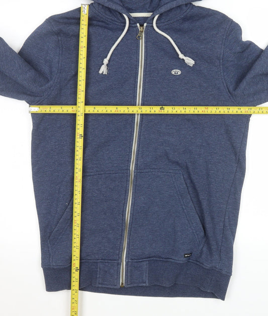 Animal Men's Blue Hooded Full Zip Cotton Blend Jacket M