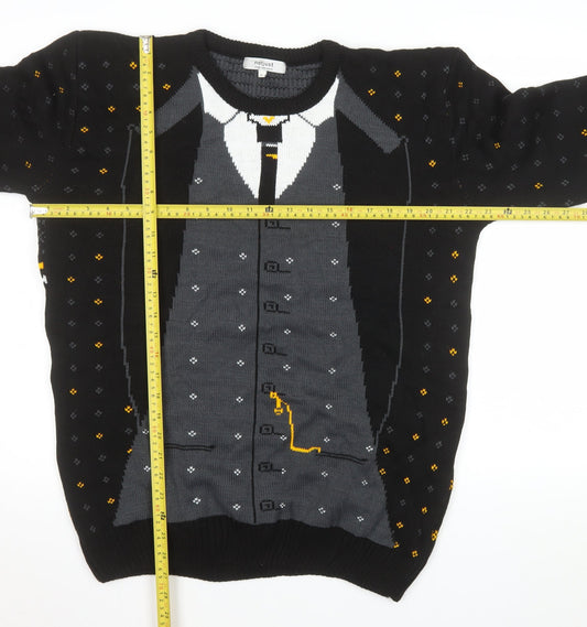 Notjust Men's Black XL Pullover Christmas Suit Graphic Jumper