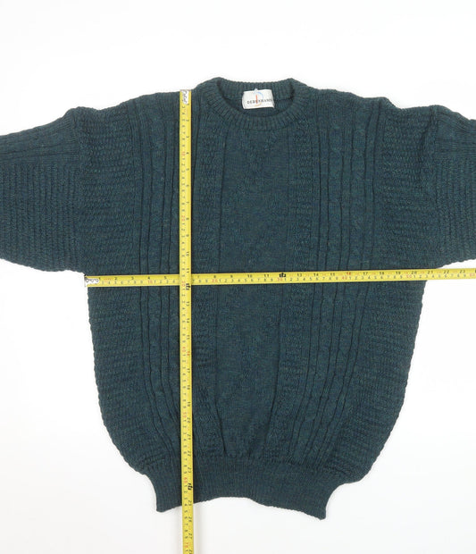 Debenhams Men’s Green Wool Cable-Knit Crew Neck Jumper L