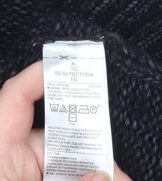 Mens UK Size XL Banana Republic Black Pullover Jumper