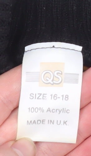 Womens UK Size 16-18 QS Black Pullover Jumper