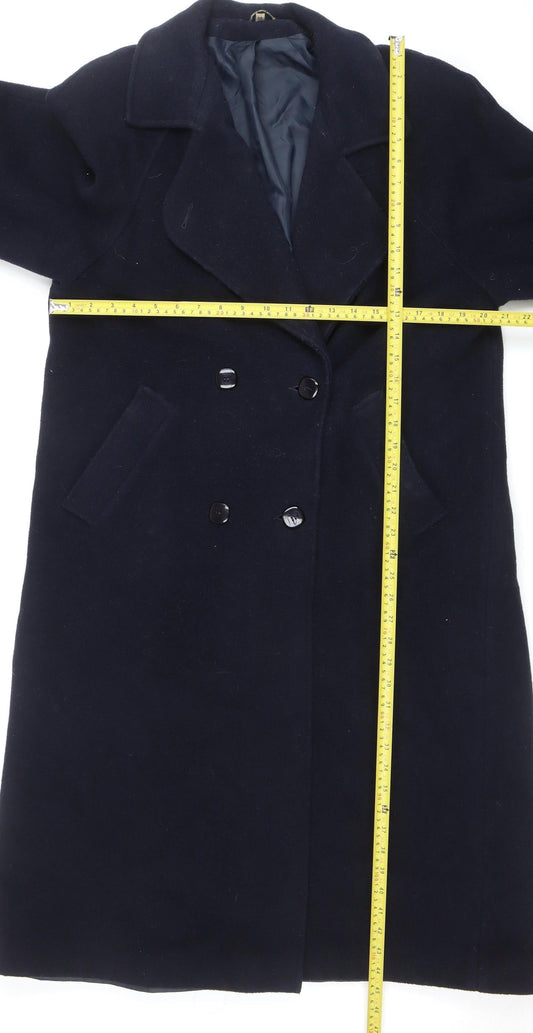 Alec Berman Women's Black Wool Blend Long Overcoat Size 14