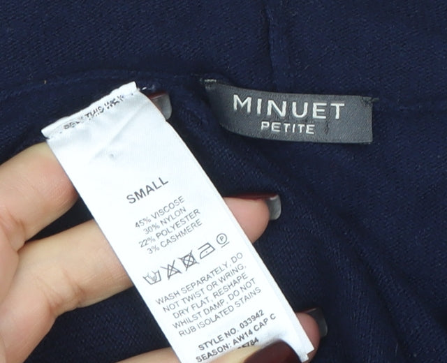 Womens UK Size S Minuet Petite Blue Cardigan Jumper