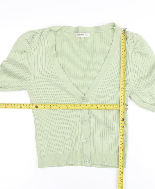 Womens UK Size 12 Stradivarius Green Cardigan Jumper