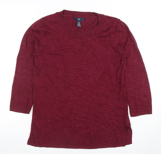 GAP Women’s Red Cotton Blend 3/4 Sleeve Knit Top XS