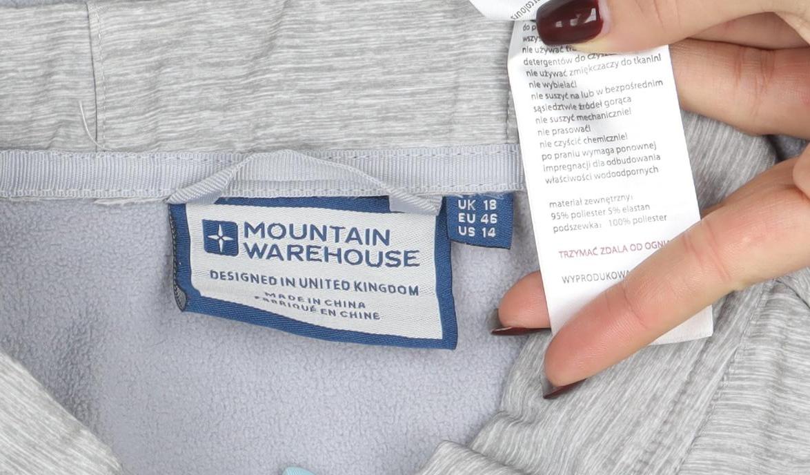 Mountain Warehouse Women’s Grey Softshell Jacket Size 18 Full Zip