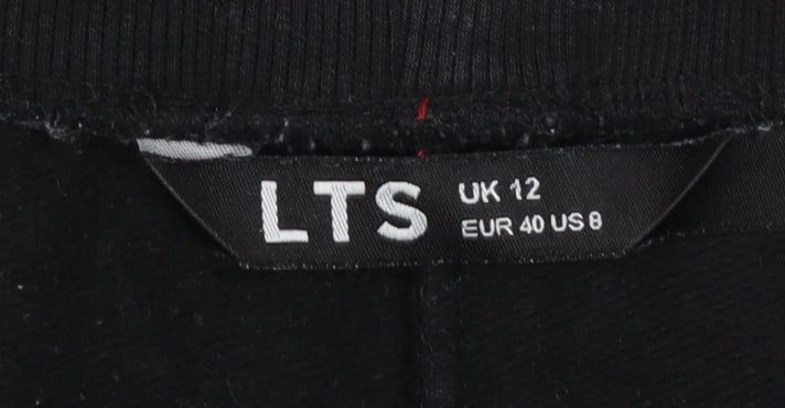 Womens UK Size 12 LTS Regular Fit Sweatpants Black Trousers