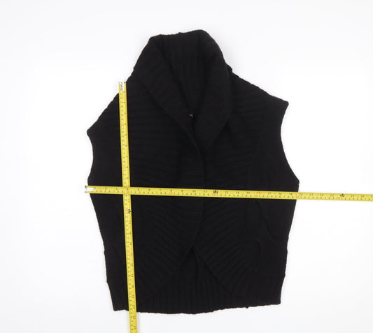 Womens UK Size S Marks and Spencer Black Vest Jumper