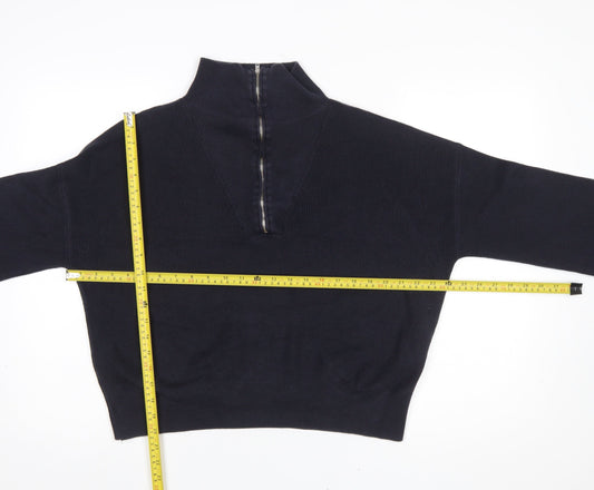 Womens UK Size S French Connection Black 1/2 Zip Jumper