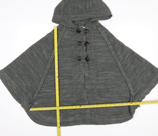 Womens UK Size 10 Heaven Sent Grey Cape Jumper
