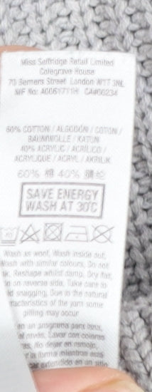Womens UK Size 8 Miss Selfridge Grey Pullover Jumper