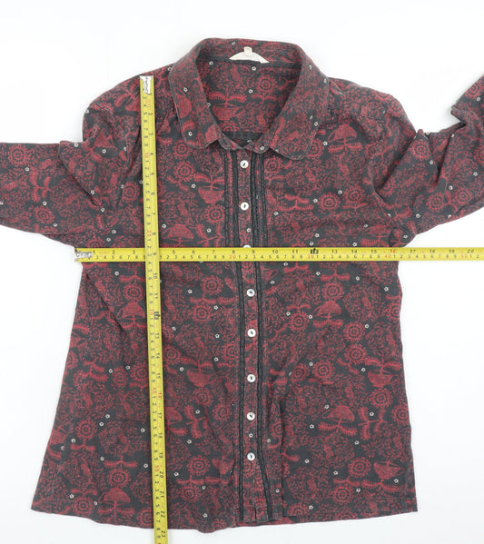 Womens UK Size 12 White Stuff Red Basic Button-Up