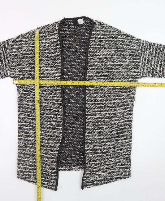 H&M Divided Women Black Knit Coatigan Size S Open Front