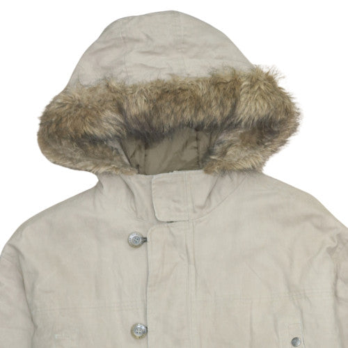 Mens UK Size L Quiksilver Beige Parka Coat