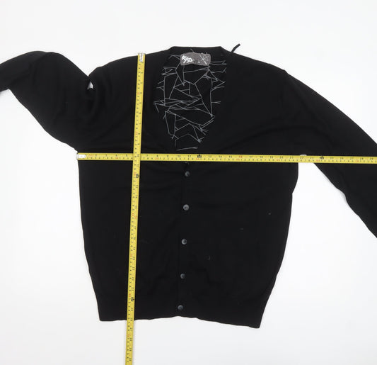 Mens UK Size XL RYSD Black Cardigan Jumper