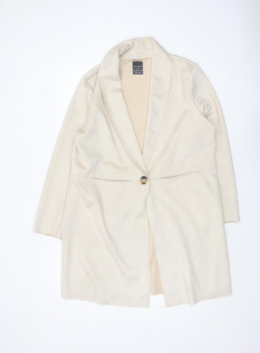 Womens UK Size M Primark Beige Overcoat