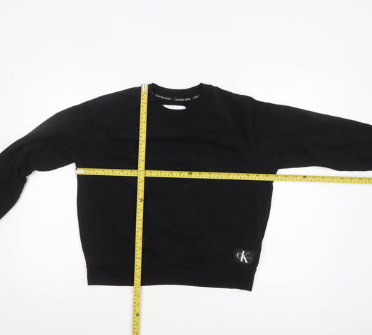 Womens UK Size M Calvin Klein Jeans Black Pullover Sweatshirt