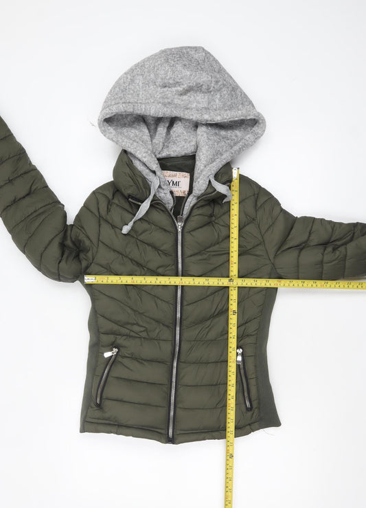 Womens UK Size S YMI Green Puffer Jacket