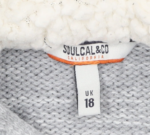 Womens UK Size 18 SoulCal & Co Grey Cardigan Jumper