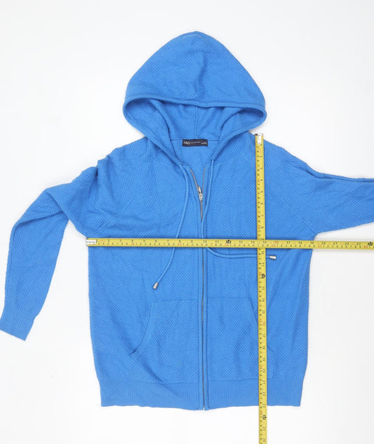 Womens UK Size S Marks and Spencer Blue Full Zip Jumper
