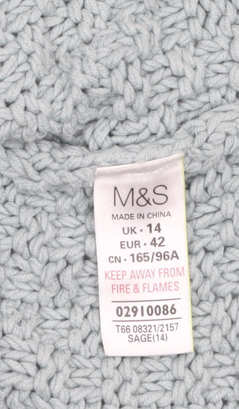Womens UK Size 14 Marks and Spencer Green Cardigan Jumper