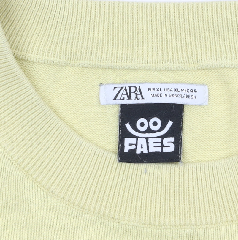Mens UK Size XL Zara Yellow Pullover Jumper