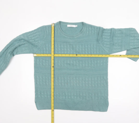 Womens UK Size 14-16 ISLE Green Pullover Jumper