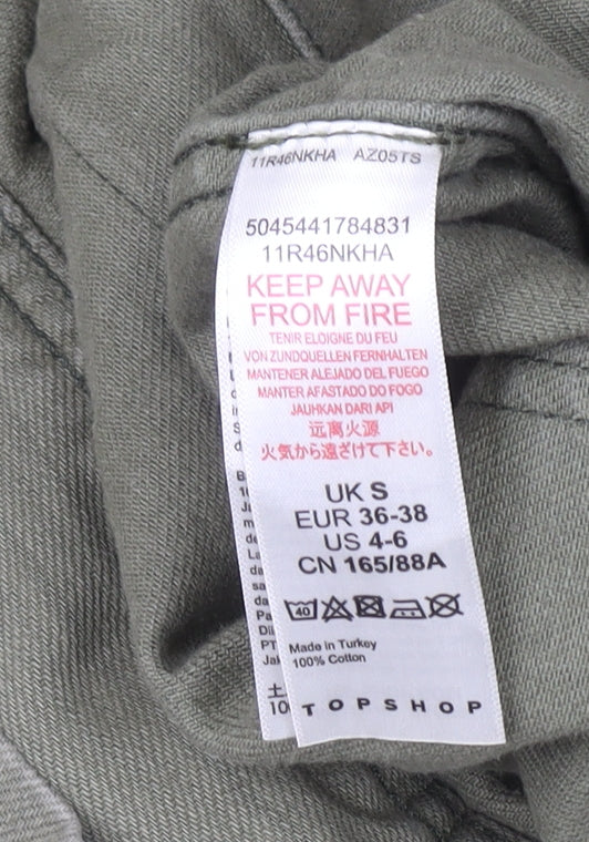 Womens UK Size S Topshop Green Military Jacket