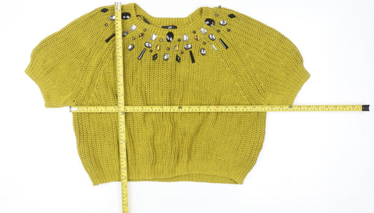 Womens UK Size L H&M Yellow Cropped Sweater