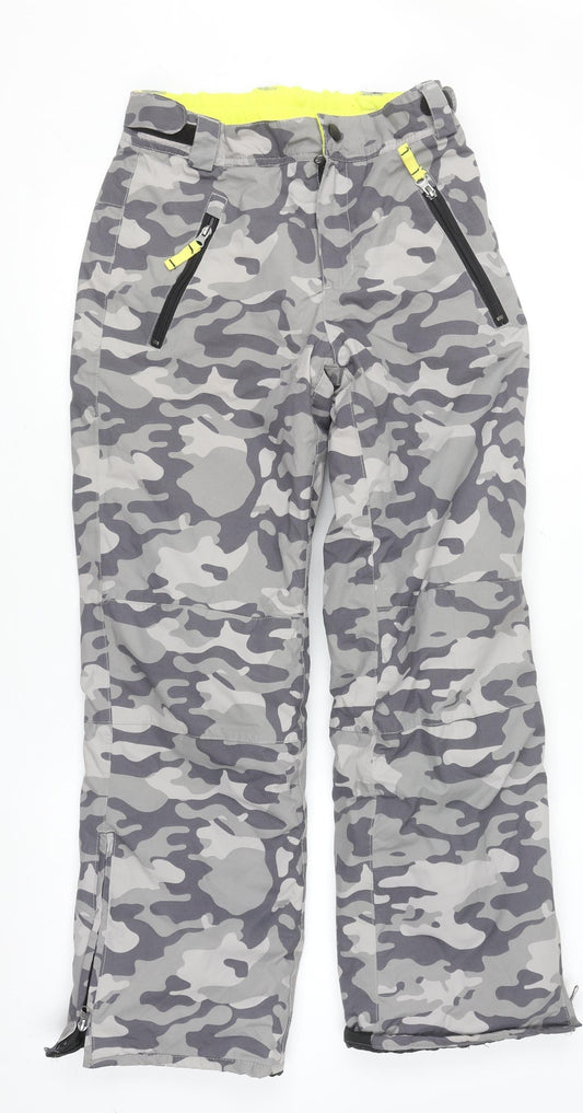 Crane Boys Grey Camouflage Waterproof Snow Pants 13-14 Years