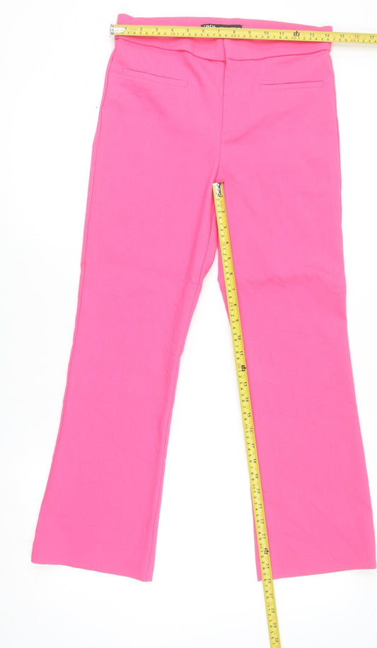 Womens UK Size M Zara Regular Fit Casual Business Pink Trousers