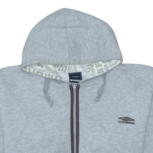 Mens UK Size M Umbro Grey Full Zip Hoodie