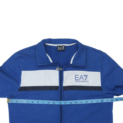 Mens UK Size XL EA7 Emporio Armani Blue Full Zip Sweatshirt