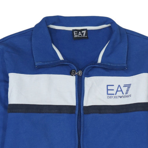 Mens UK Size XL EA7 Emporio Armani Blue Full Zip Sweatshirt