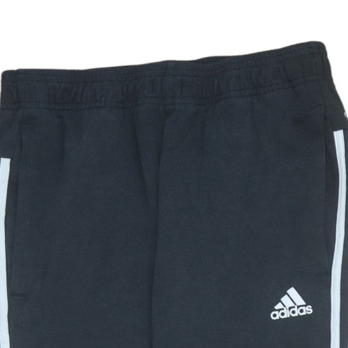 Mens UK Size S adidas Slim Fit Jogger Black Trousers