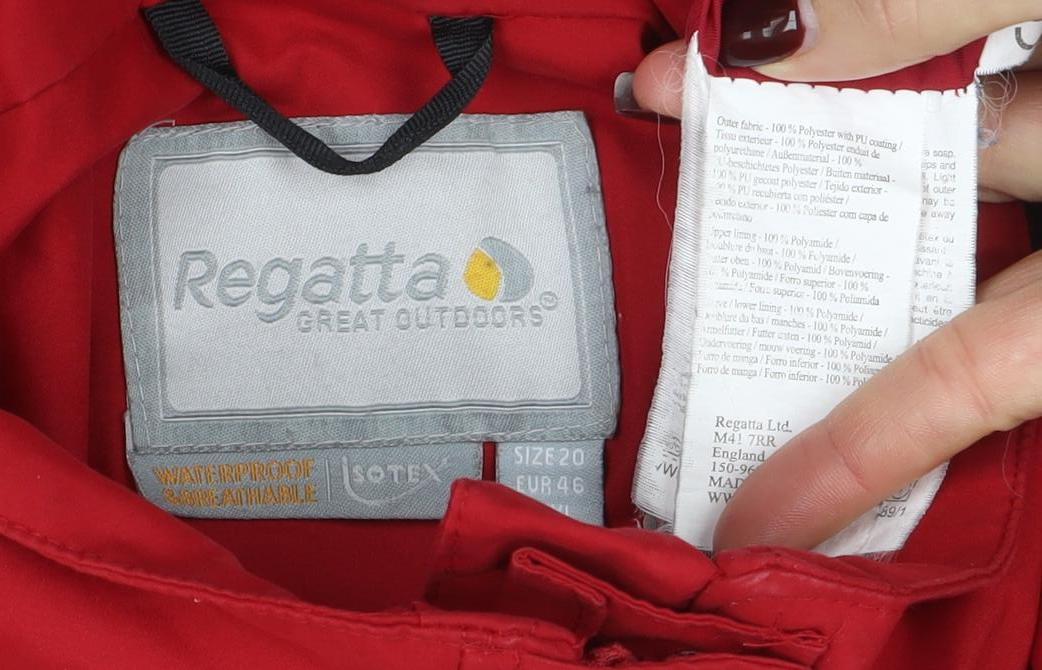 Regatta Women Red Waterproof Mid-Length Parka Jacket Size 18